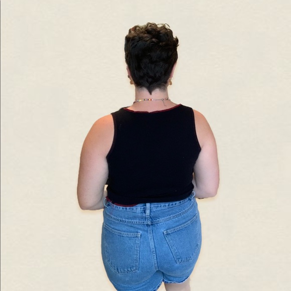 Vntg Harley Davidson black w/ Red flame tank top - Picture 3 of 5